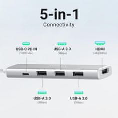 Ugreen Revodok 5v1 Hub adapter, USB-C, bel