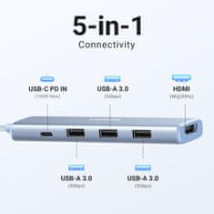 Ugreen Revodok 5v1 Hub adapter, USB-C, moder