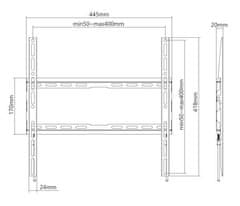 Manhattan stenski nosilec za TV, 81 - 177 cm, fiksni, črn (462396)