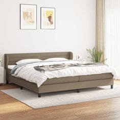 Vidaxl Box spring postelja z vzmetnico taupe 200x200 cm blago