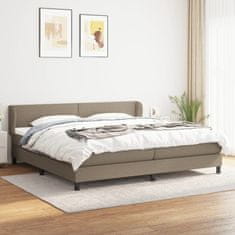 Vidaxl Box spring postelja z vzmetnico taupe 200x200 cm blago