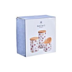 DKD Home Decor 3 Banjice DKD Home Decor Naraven Bela Pisana Bambus Gres 10 x 10 x 17 cm Cupcake