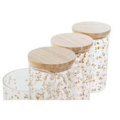 DKD Home Decor Čoln DKD Home Decor Bambus Borosilikatno steklo Shabby Chic 1 L 10 x 10 x 17 cm (4 kosov)