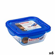 Pyrex Hermetična Škatla za Malico Pyrex Cook & Go 16,7 x 16,7 x 7 cm Modra 850 ml Steklo (6 kosov)