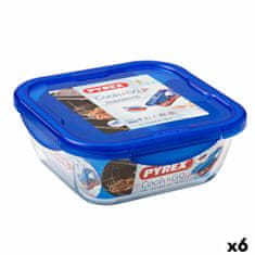 Pyrex Hermetična Škatla za Malico Pyrex Cook & go 21 x 21 x 9 cm Modra 1,9 L Steklo (6 kosov)