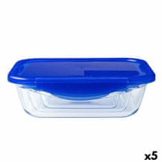 Pyrex Hermetična Škatla za Malico Pyrex Cook & Go Modra 1,7 L 24 x 18 cm Steklo (5 kosov)