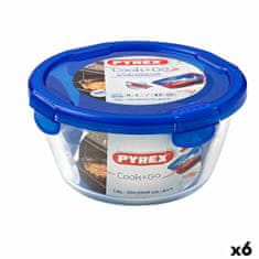 Pyrex Hermetična Škatla za Malico Pyrex Cook&go 20 x 20 x 10,3 cm Modra 1,6 L Steklo (6 kosov)