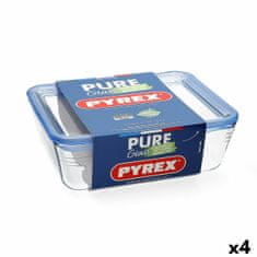 Pyrex Hermetična Škatla za Malico Pyrex Pure Glass Prozorno Steklo (2,6 L) (4 kosov)