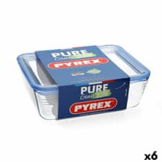 Pyrex Hermetična Škatla za Malico Pyrex Pure Glass Prozorno Steklo (800 ml) (6 kosov)