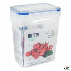 Quttin Hermetična Škatla za Malico Quttin 1,6 L Pravokoten 15 x 10 x 18 cm (12 kosov)