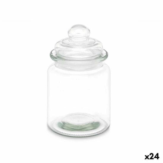 VIVALTO Kozarec za shranjevanje Prozorno Steklo 250 ml 8 x 13 x 8 cm (24 kosov) S pokrovom