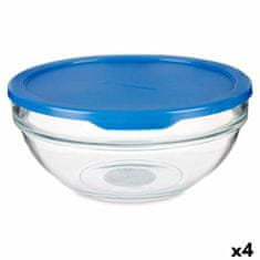 Pasabahce Okrogla Posoda za Malico s Pokrovom Chefs Modra 1,135 L 17,2 x 7,6 x 17,2 cm (4 kosov)