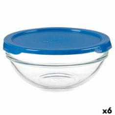 Pasabahce Okrogla Posoda za Malico s Pokrovom Chefs Modra 595 ml 14 x 6,3 x 14 cm (6 kosov)