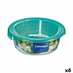 Luminarc Okrogla Posoda za Malico s Pokrovom Luminarc Keep'n Lagon 13,5 x 6 cm Turkizno 680 ml Steklo (6 kosov)