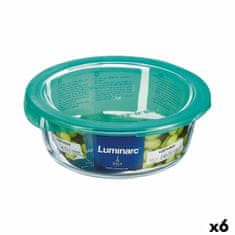 Luminarc Okrogla Posoda za Malico s Pokrovom Luminarc Keep'n Lagon 920 ml 15,6 x 6,6 cm Turkizno Steklo (6 kosov)