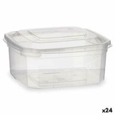 Leknes Pravokotna Škatla za Malico s Pokrovom Prozorno polipropilen 500 ml 12,3 x 6 x 13 cm (24 kosov)