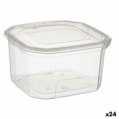 Leknes Pravokotna Škatla za Malico s Pokrovom Prozorno polipropilen 750 ml 12,8 x 7,5 x 13,5 cm (24 kosov)