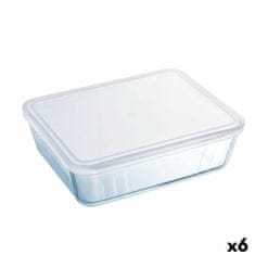 Pyrex Pravokotna Škatla za Malico s Pokrovom Pyrex Cook & Freeze 22,5 x 17,5 x 6,5 cm 1,5 L Prozorno Silikon Steklo (6 kosov)