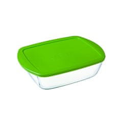 Pyrex Pravokotna Škatla za Malico s Pokrovom Pyrex Cook & Store Zelena 1,1 L 23 x 15 x 7 cm Silikon Steklo (6 kosov)