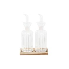 DKD Home Decor Set za olje in kis DKD Home Decor 250 ml 14 x 7,5 x 21 cm Naraven Prozorno Akacija Borosilikatno steklo