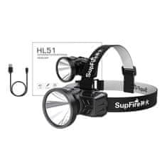 Superfire HL51 LED naglavna svetilka USB 160lm, črna