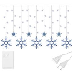 Springos novoletne lučke zavesa - snežinke 150 LED 6500K 8 funkcij 4 + 2,5m