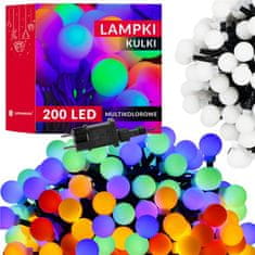 Springos novoletne LED lučke 200 LED RGB 8 funkcij 16 + 1,5m