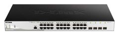 D-Link DGS-1210-28P/ME 24-portno 10/100/1000BASE-T PoE + 4-portno 1 Gbps SFP Metro Ethernet upravljano stikalo, 193W