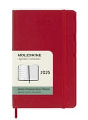 Moleskine Dnevnik 2025 - mehke platnice S, tedenski, rdeč