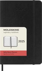 Moleskine Dnevnik 2025 - mehke platnice S, dnevni, črn