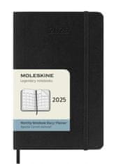 Moleskine Dnevnik 2025 - mehke platnice S, mesečni, črn