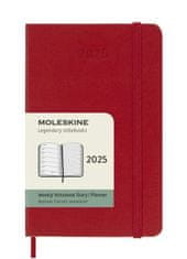 Moleskine Dnevnik 2025 - trda vezava S, tedenski, rdeč