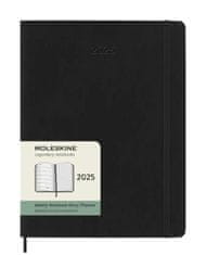 Moleskine Dnevnik 2025 - mehke platnice XL, tedenski, črn