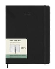 Moleskine Dnevnik 2025- trda vezava XL, tedenski, črn