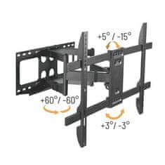 Brateck LPA69-466 Raztegljiv nosilec za televizor 37"-80" 60kg Nastavljiv stenski nosilec Heavy Duty