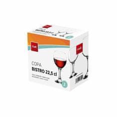 KOMPLET KOZARCEV ZA VINO BISTRO 220 ML, 2 KOSA, STEKLO