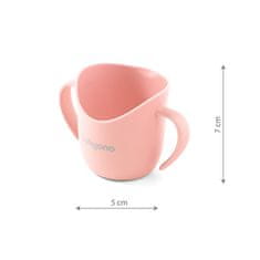 BABYONO Ergonomska skodelica z ušesi 120 ml breskev 6m+