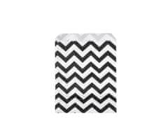 Papirnata vrečka chevron 10x14 cm - belo-črni chevron (100 kosov)