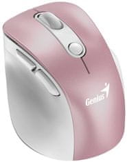 Genius Ergo 9000S Pro Pink/ dvojni Bluetooth + 2,4 GHz/ 2400 dpi/ brezžično/ 6 gumbov/ polnilno/ RGB/ roza