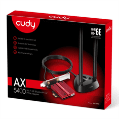 Cudy AX5400 Wi-Fi 6E PCI-Express omrežna kartica, tripasovna, ext. antena s stojalom (WE4000)