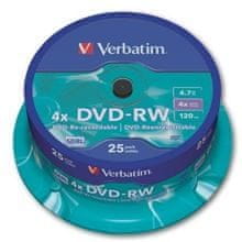 Verbatim DVD-RW, škatla za torto, 25 kosov