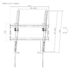 Brateck KL32-44T nosilec za TV 32"-70" 45kg Slim nastavljiv stenski nosilec