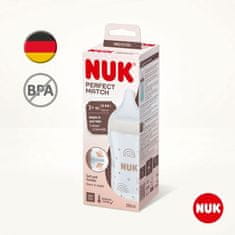 NUK Perfect Match steklenička za dojenčke z uravnavanjem temperature 260 ml, rjava