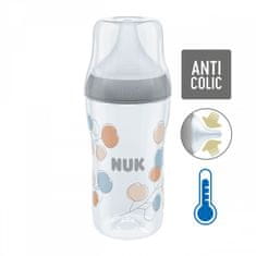 NUK Perfect Match steklenička za dojenčke z uravnavanjem temperature 260 ml siva