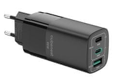 CubeNest S3D0 GaN Adapter 65W črn - (2× USB-C do 65 W, 1× USB-A do 60 W), prenapetostna in prenapetostna zaščita