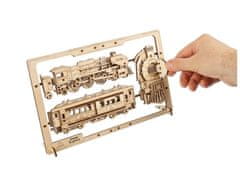 UGEARS 2,5D lesena mehanska sestavljanka Parni ekspres