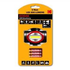 Kodak čelna svetilka LED 300, 300 lumnov, + 3x AAA Extra Heavy Duty