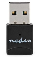 Nedis Wi-Fi dongle/ AC600/ 2,4/5 GHz (Dual Band)/ USB 2.0/ skupna hitrost 600 Mb/s/ različica operacijskega sistema: Windows 8/10/11/ črna