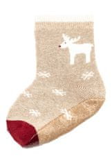 Sterntaler Nedrseče nogavice Reindeer SOFT beige melange uni velikost 20- 12-24 m