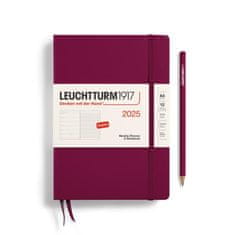 Leuchtturm1917 Tedenski planer in beležnica srednje velikosti (A5) 2025 Port Red